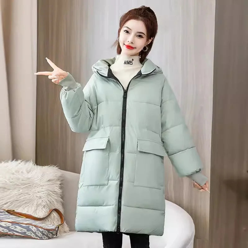 Super Large Size Winter Long Coat Women's Cotton-padded Jacket Oversize Loose Parkas Hooded Thicken Overcoat Plus Size XL-8XL