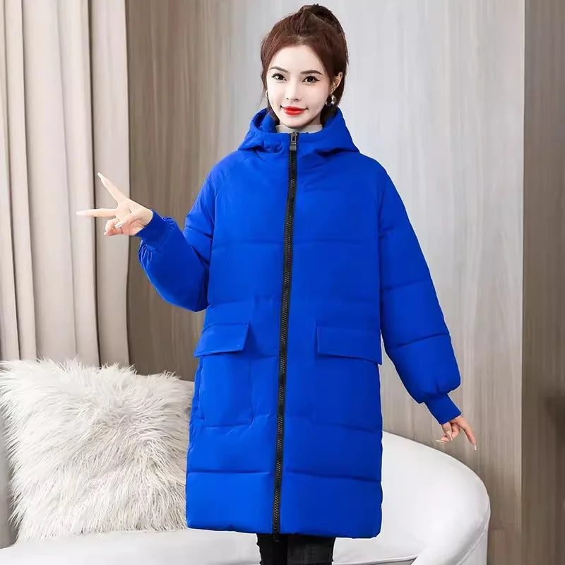 Super Large Size Winter Long Coat Women's Cotton-padded Jacket Oversize Loose Parkas Hooded Thicken Overcoat Plus Size XL-8XL