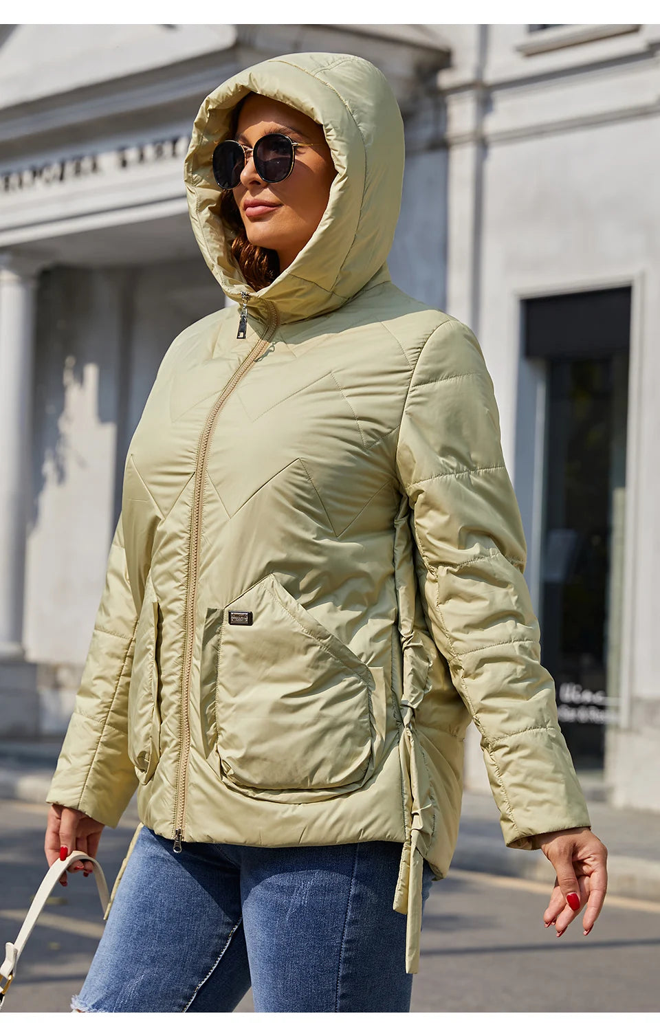 Astrid 2022 Spring Women Parkas Plus Size Short Grey Padded Down Coats Hooded Women's Jacket Fashion Outerwear Quilted AM-10075