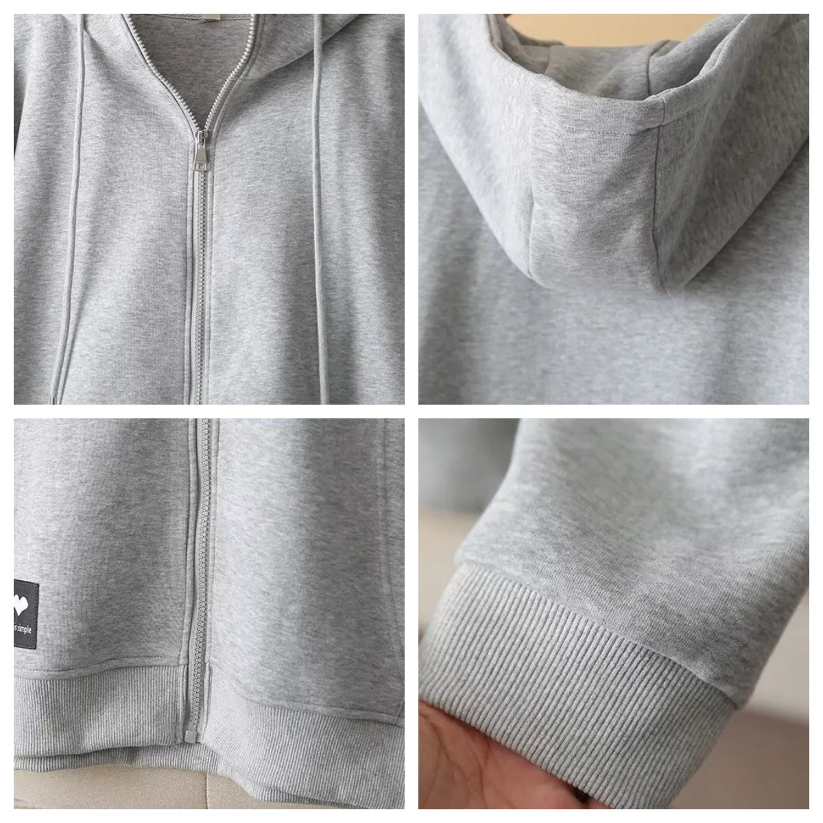 Fall Sports Casual Coat Women 2024 New Plus Size Loose Hooded Sweatshirt Love Label Casual Zip-Up Hoodie 8540