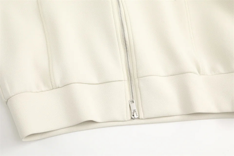 GIBSIE Plus Size Long Sleeve Zip Up Cropped Hoodies Women Spring Autumn Drawstring Hooded Casual Short Woman Tracksuit Tops New