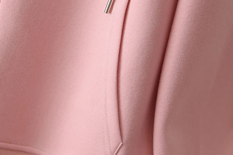 Fall Sports Casual Coat Women 2024 New Plus Size Loose Hooded Sweatshirt Love Label Casual Zip-Up Hoodie 8540