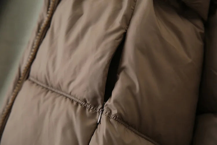 Plus Size Women x-long Parka Winter Loose Design Ribbon Hooded Thicken Warm Cotton-padded Jacket 137