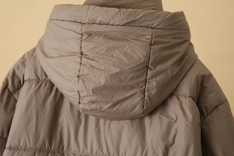 Plus Size Women x-long Parka Winter Loose Design Ribbon Hooded Thicken Warm Cotton-padded Jacket 137
