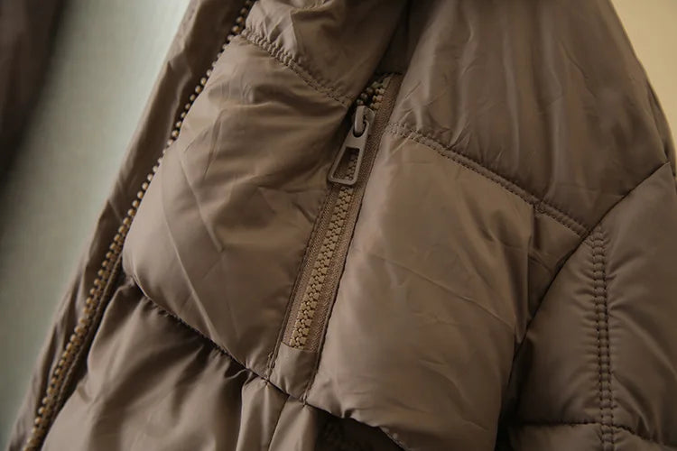 Plus Size Women x-long Parka Winter Loose Design Ribbon Hooded Thicken Warm Cotton-padded Jacket 137