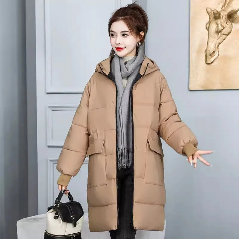 Super Large Size Winter Long Coat Women's Cotton-padded Jacket Oversize Loose Parkas Hooded Thicken Overcoat Plus Size XL-8XL