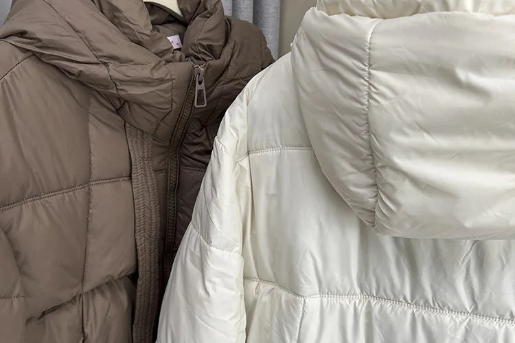 Plus Size Women x-long Parka Winter Loose Design Ribbon Hooded Thicken Warm Cotton-padded Jacket 137