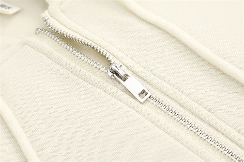 GIBSIE Plus Size Long Sleeve Zip Up Cropped Hoodies Women Spring Autumn Drawstring Hooded Casual Short Woman Tracksuit Tops New