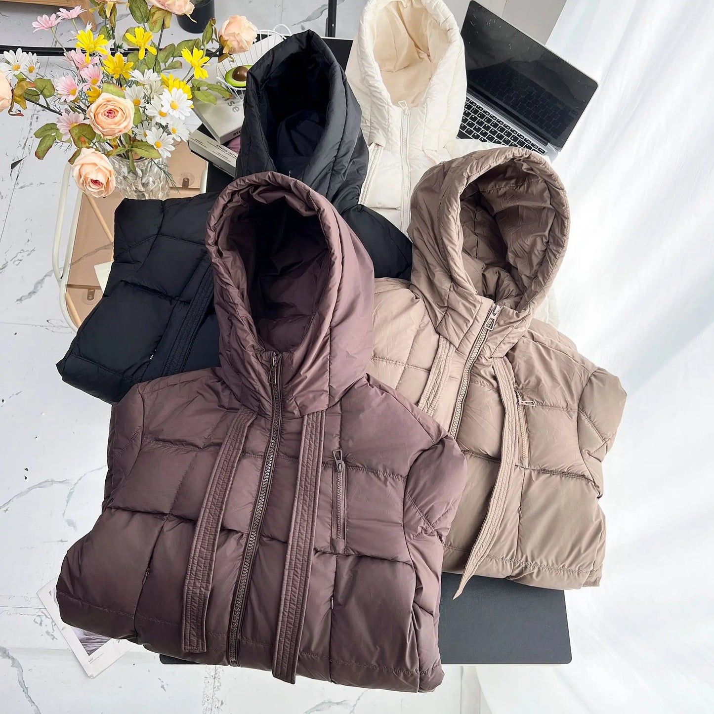 Plus Size Women x-long Parka Winter Loose Design Ribbon Hooded Thicken Warm Cotton-padded Jacket 137