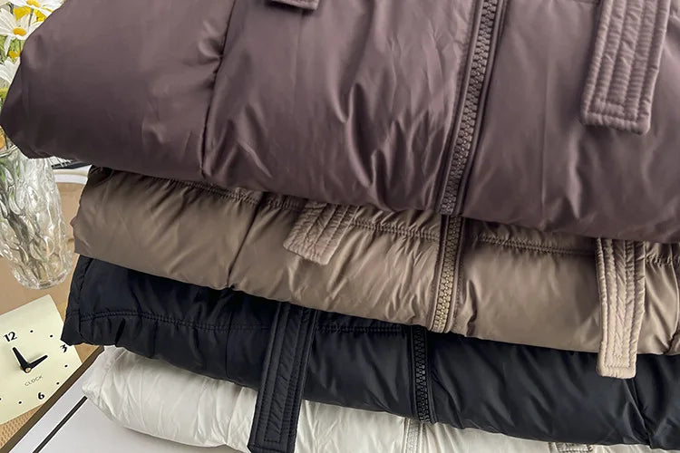 Plus Size Women x-long Parka Winter Loose Design Ribbon Hooded Thicken Warm Cotton-padded Jacket 137